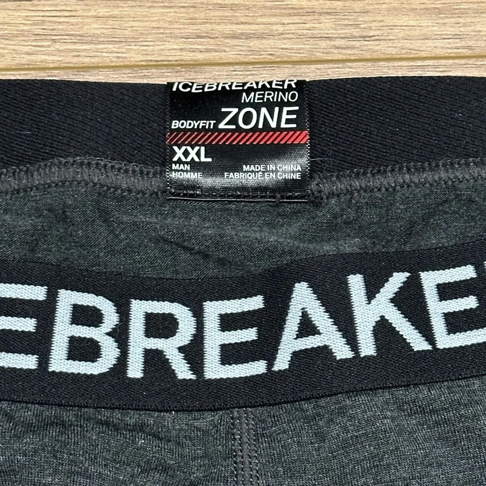 Icebreaker Merino Bodyfit Zone Legging in Gray/Black Size XXL